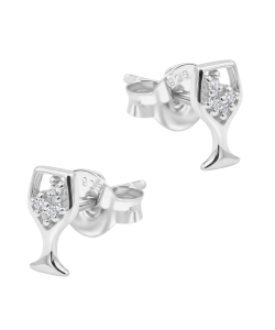 Sparkling Cheers Silver Stud Earring STS-6952